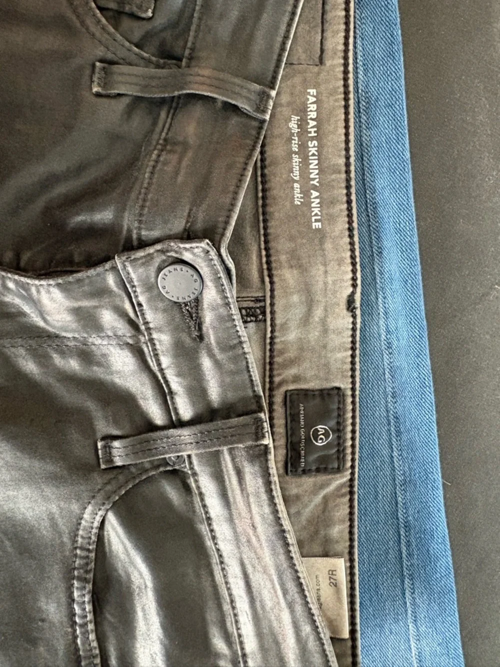 AG Jeans Farrah Skinny Leatherette Ankle Jean 27 waxed - Picture 11 of 11